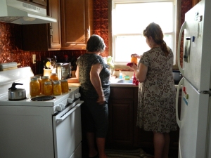 Peach Canning day right after buying our little home